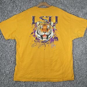 LSU TIGERS X GUY HARVEY T-SHIRT MEN'S XXL YELLOW GRAPHIC PRINT NCAA COLLEGIATE